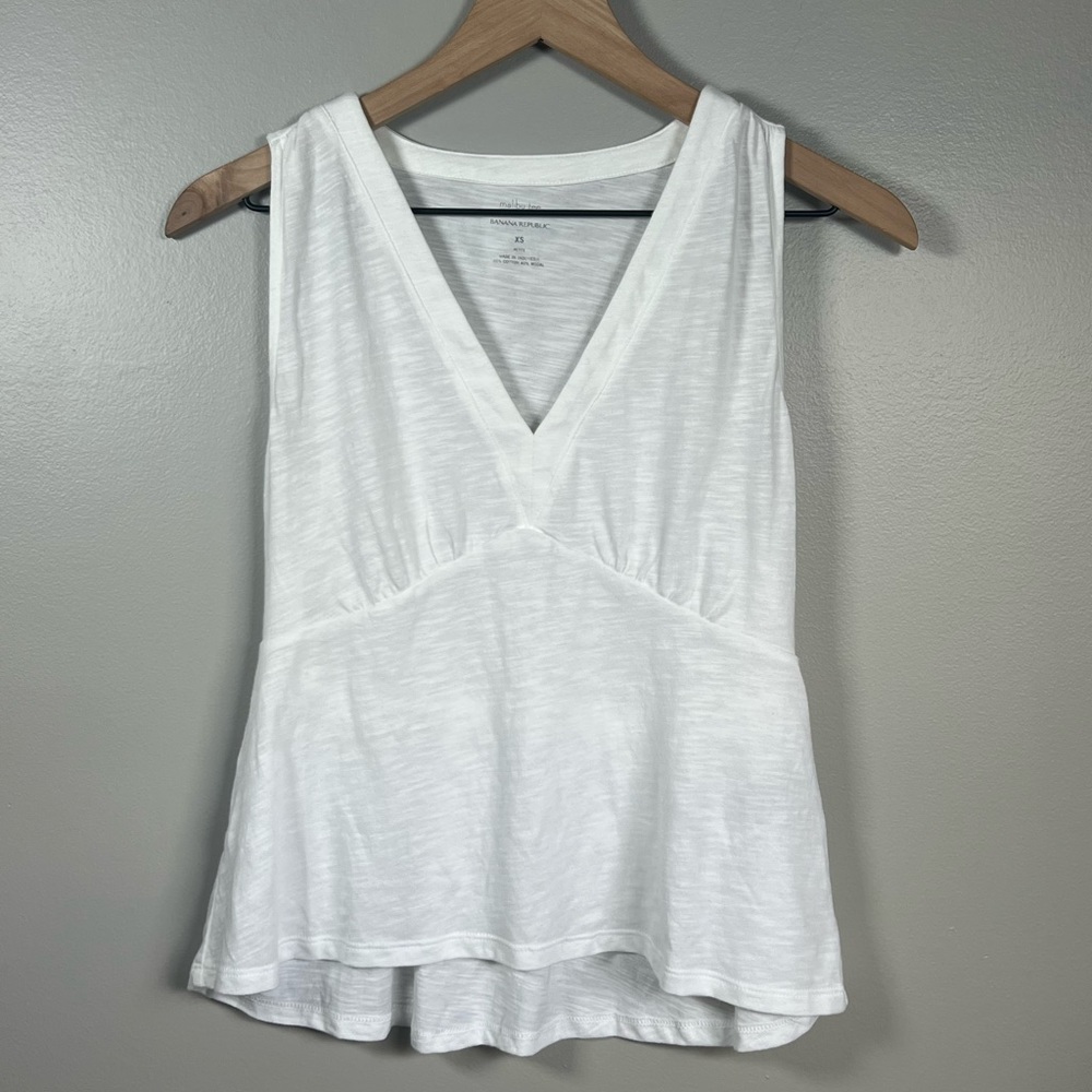 Banana Republic Factory - Malibu Tee Tank Top - White - XS Petite